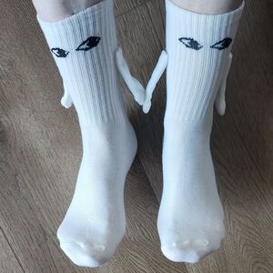 Friendship Face White Socks 2pair-Stocking Stuffer Alert!